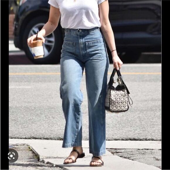 NWT RE/DONE "70'S POCKET WIDE LEG" JEANS in Vintage Fade - Picture 9 of 9